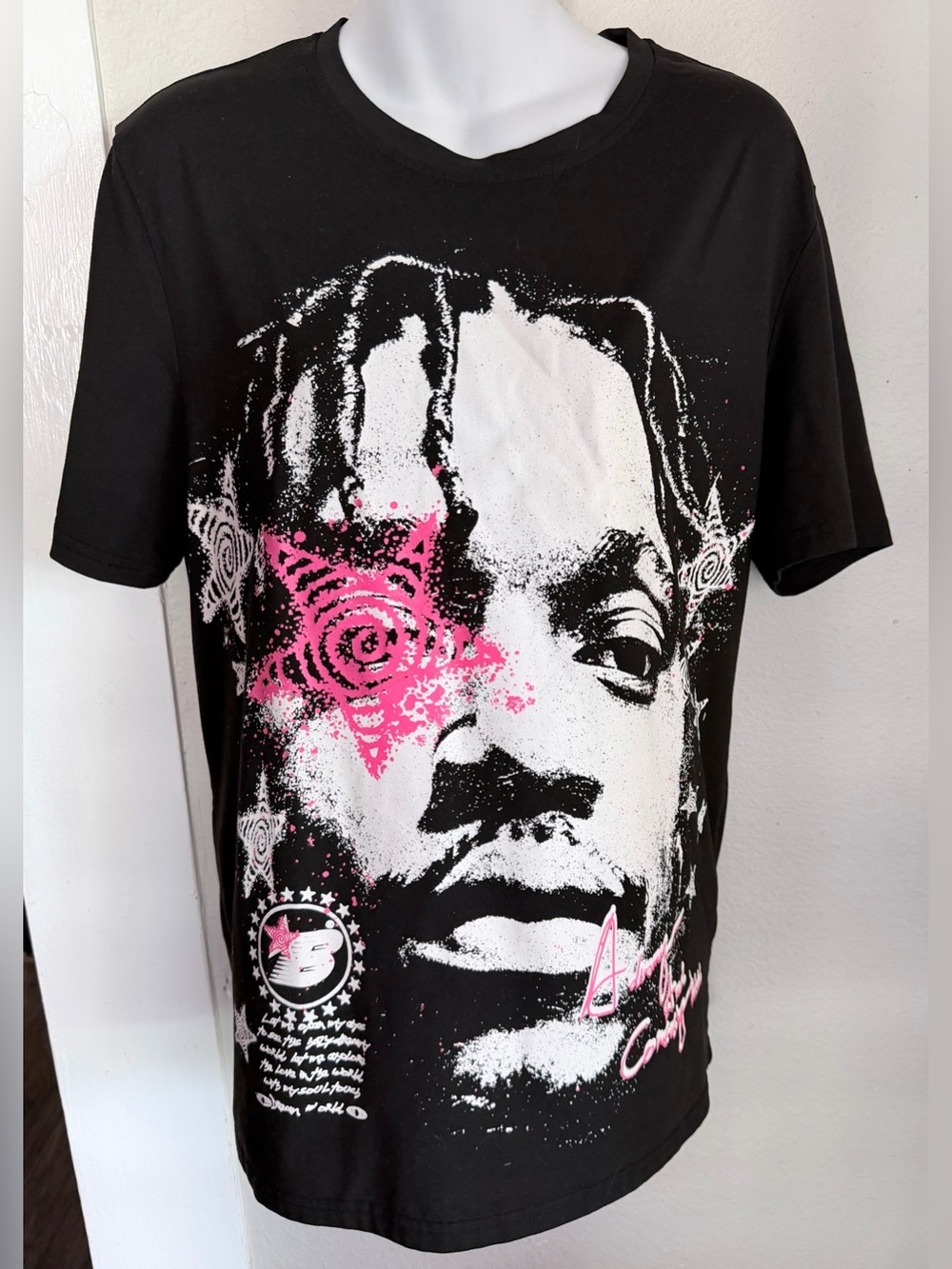 Romwe Black Graphic Street Style Tshirt Unisex Medium